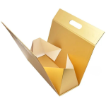 Kuldne sangaga ja magnetiga kinkekarp-kott 330x290x120mm - Image 2